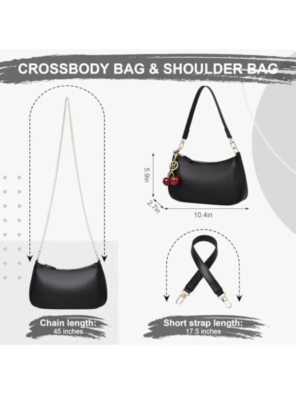 Chic Cherry Shoulder Bag for Women | Versatile Hobo Crossbody Clutch Handbag